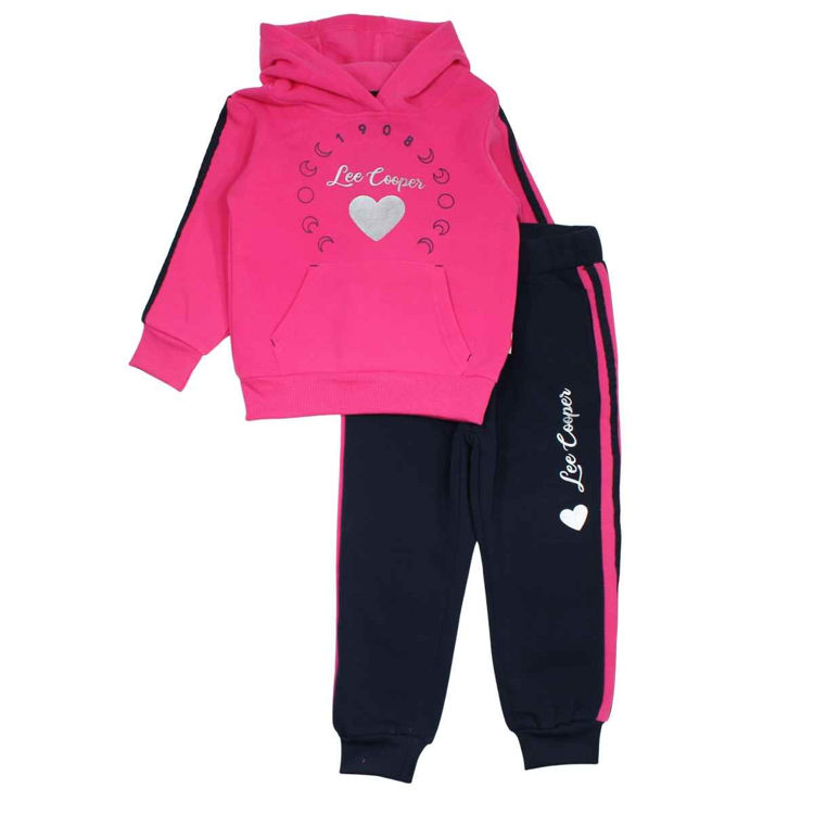 Picture of LC12195- LEE COOPER GIRLS HOODY THERMAL FLEECY TRACKSUIT